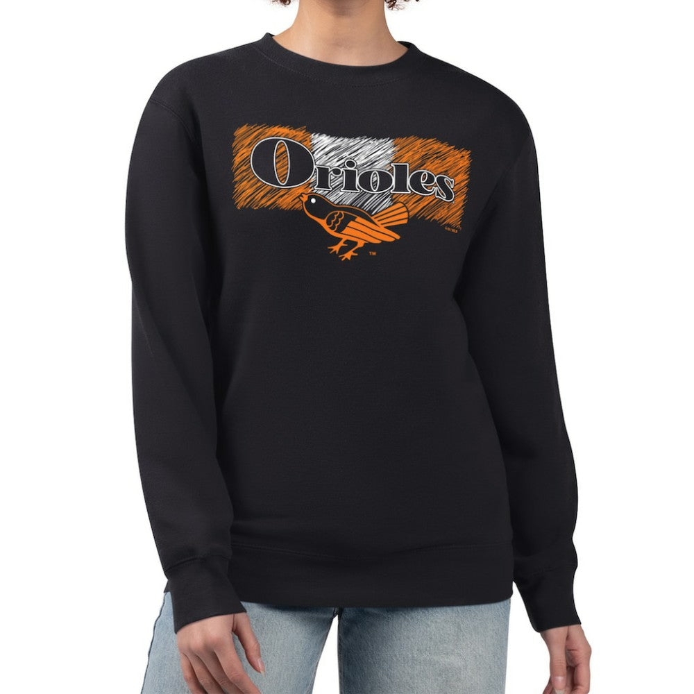Baltimore Orioles Starter Women's Team Color Shading Fleece Pullover Sweatshirt | MLB Near me
