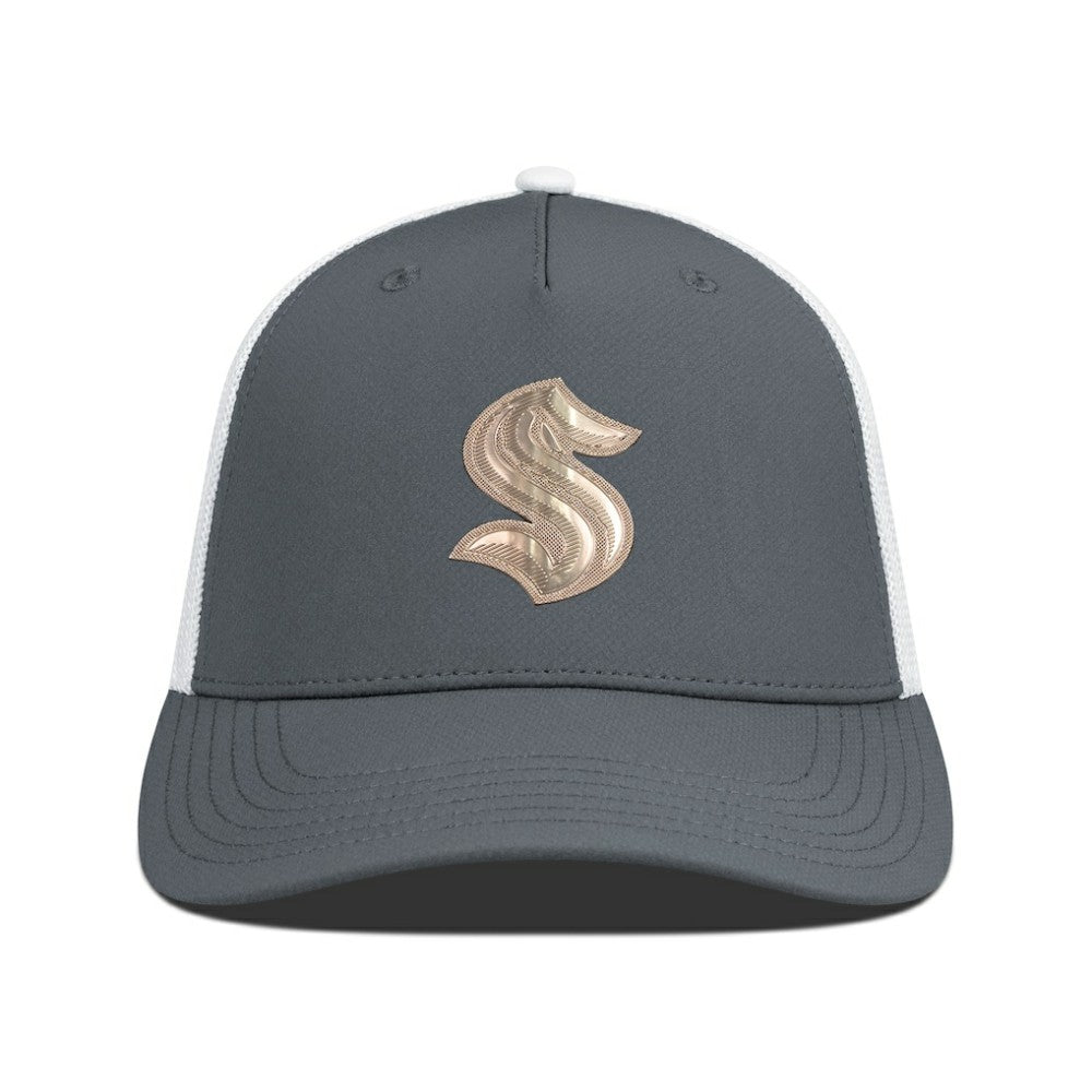 Seattle Kraken Levelwear Signal Copper Insignia Trucker Adjustable Hat For Sale