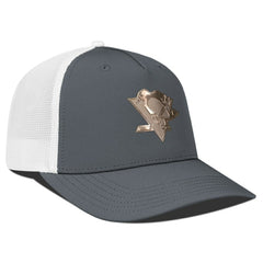 Pittsburgh Penguins Levelwear Signal Copper Insignia Trucker Adjustable Hat For Sale