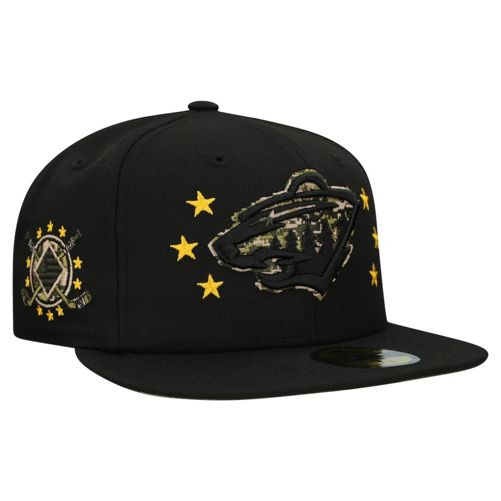 Minnesota Wild New Era Military Appreciation Digital Camo Stars 59FIFTY Fitted Hat For Sale