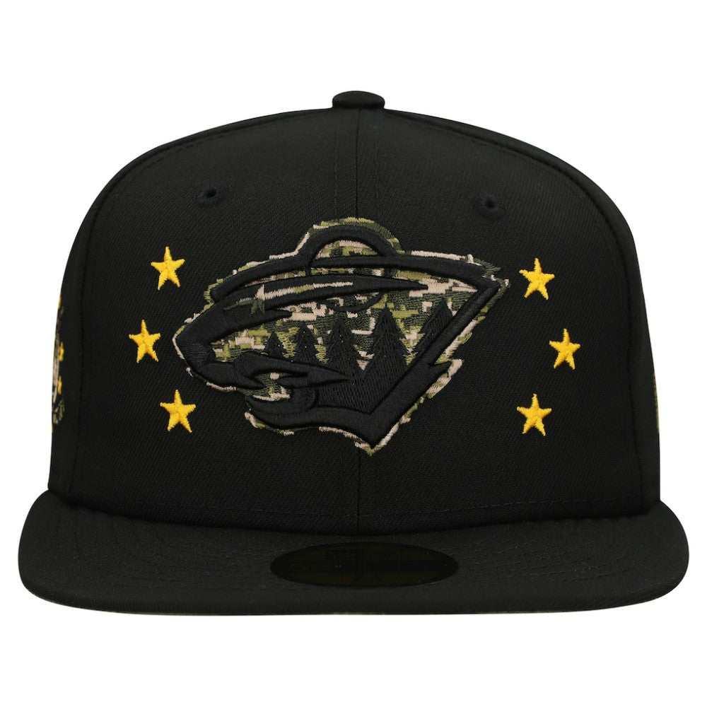 Minnesota Wild New Era Military Appreciation Digital Camo Stars 59FIFTY Fitted Hat For Sale