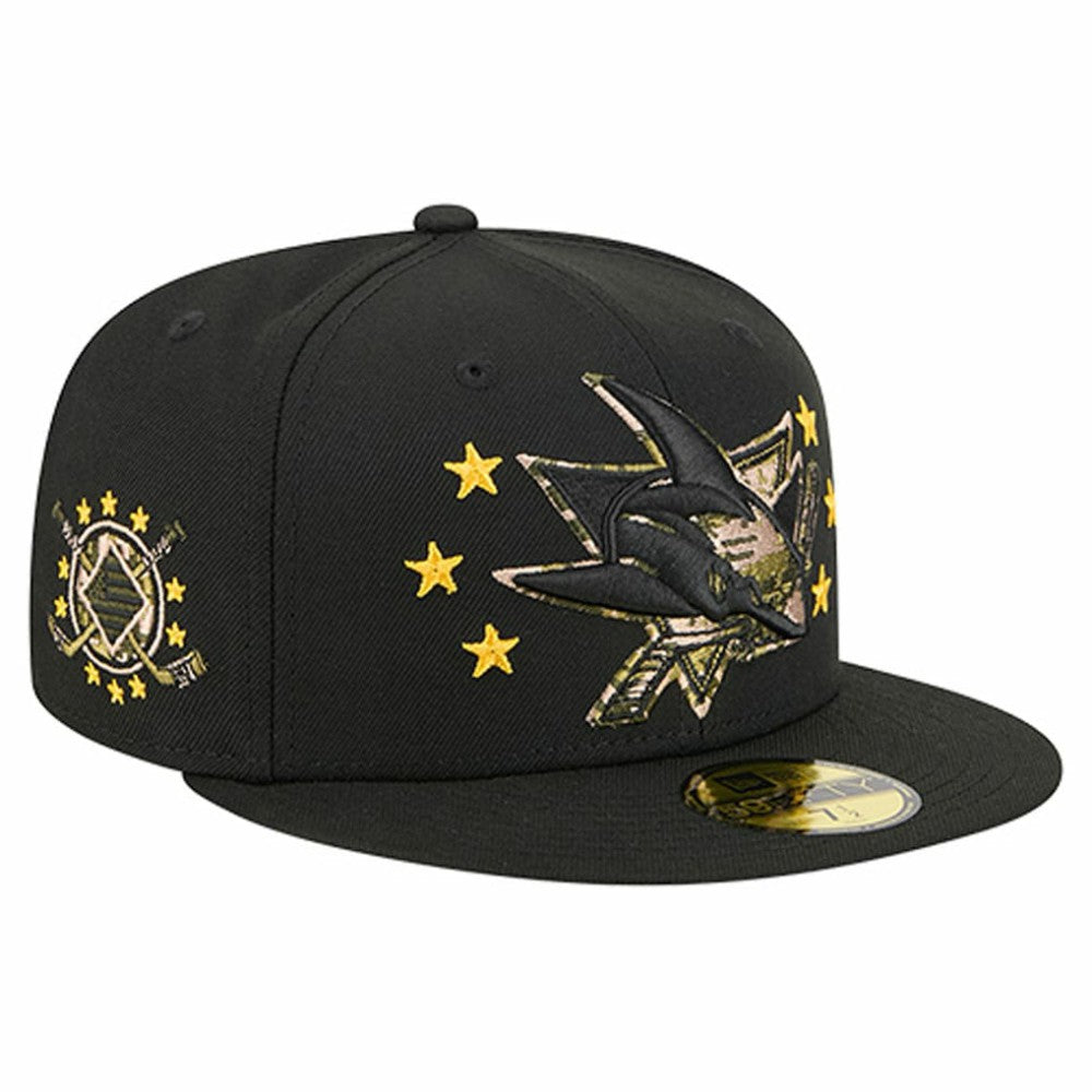 San Jose Sharks New Era Military Appreciation Digital Camo Stars 59FIFTY Fitted Hat For Sale