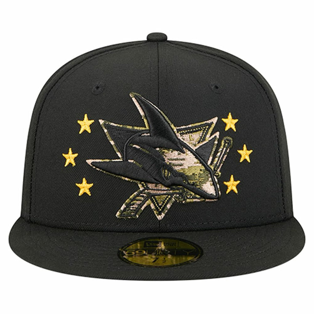 San Jose Sharks New Era Military Appreciation Digital Camo Stars 59FIFTY Fitted Hat For Sale