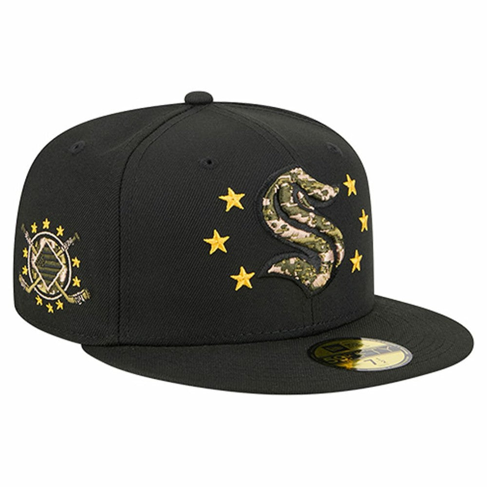 Seattle Kraken New Era Military Appreciation Digital Camo Stars 59FIFTY Fitted Hat For Sale