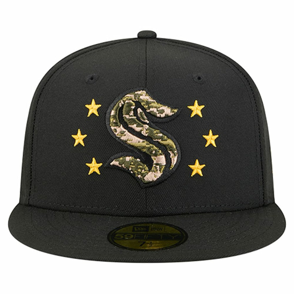 Seattle Kraken New Era Military Appreciation Digital Camo Stars 59FIFTY Fitted Hat For Sale