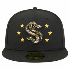 Seattle Kraken New Era Military Appreciation Digital Camo Stars 59FIFTY Fitted Hat For Sale