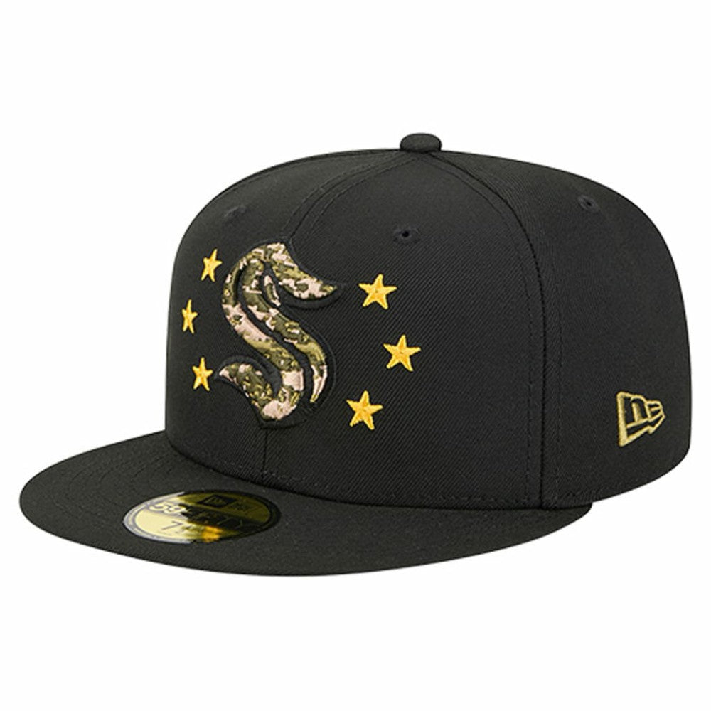 Seattle Kraken New Era Military Appreciation Digital Camo Stars 59FIFTY Fitted Hat For Sale