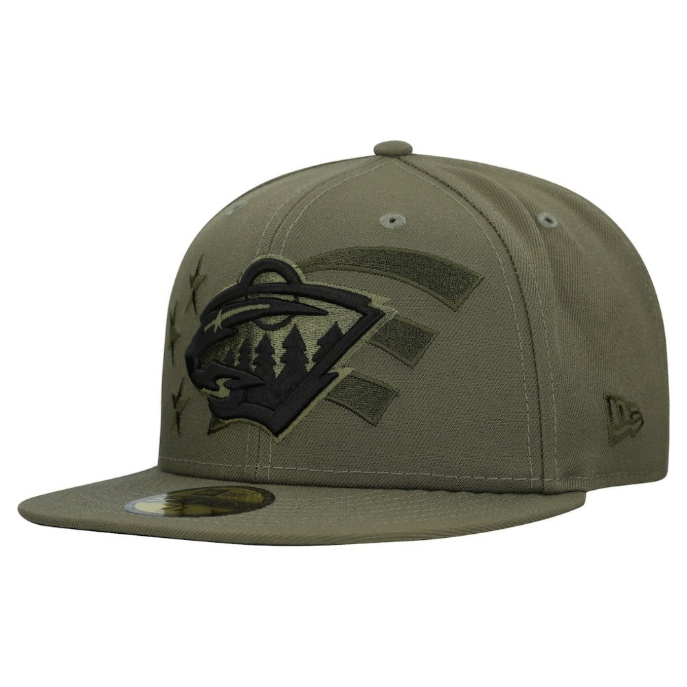 Minnesota Wild New Era Military Appreciation Flag 59FIFTY Fitted Hat Discount