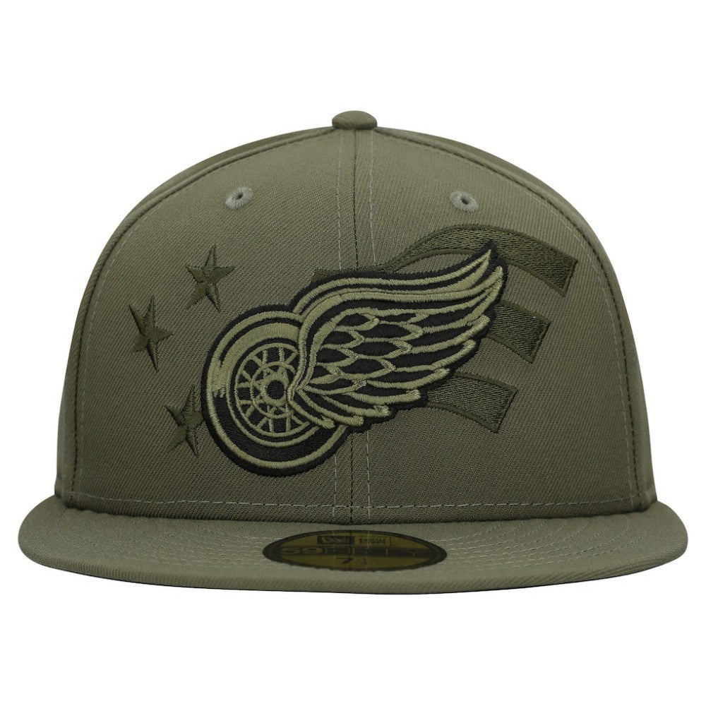 Detroit Red Wings New Era Military Appreciation Flag 59FIFTY Fitted Hat For Sale