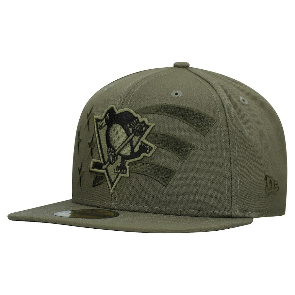 Pittsburgh Penguins New Era Military Appreciation Flag 59FIFTY Fitted Hat Sale