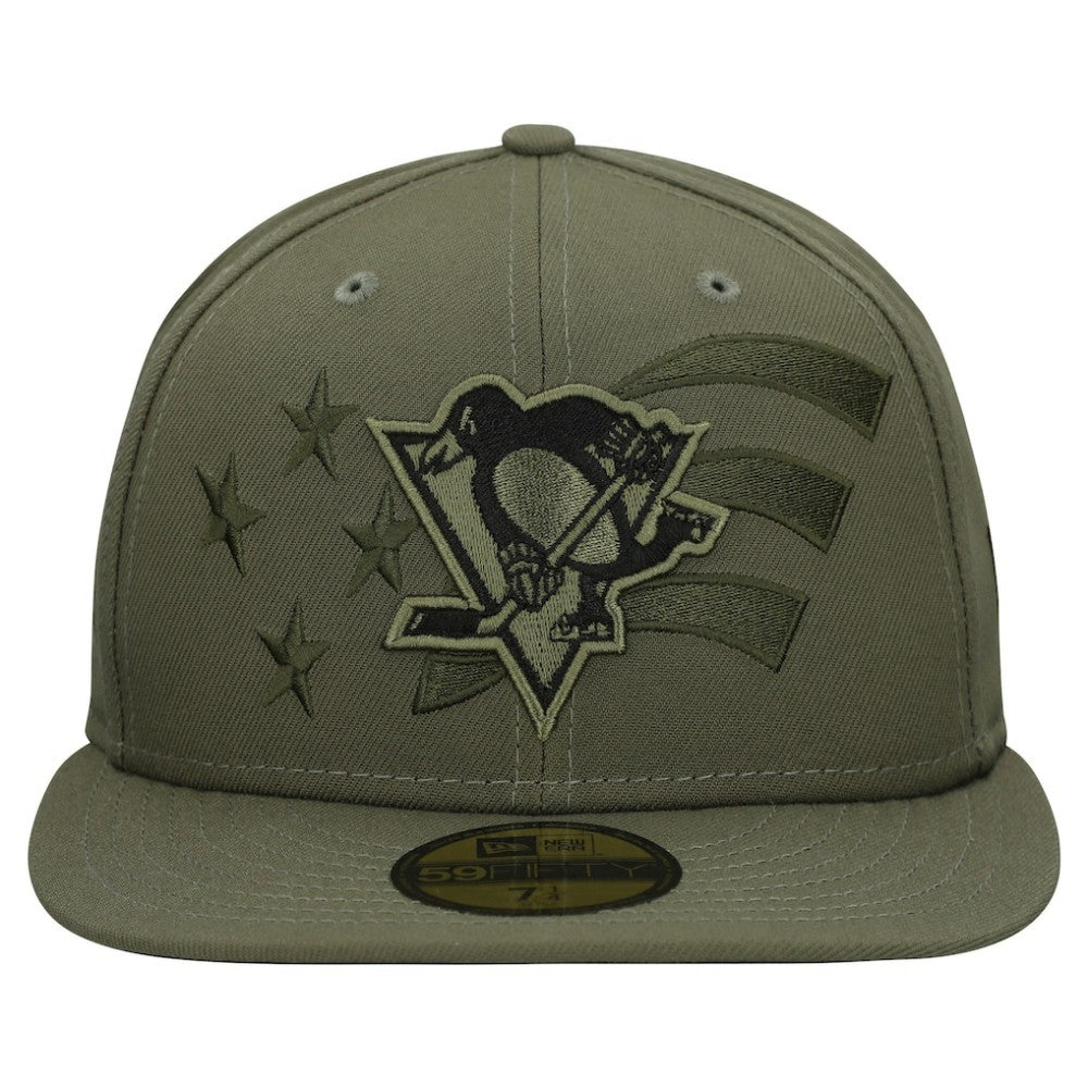 Pittsburgh Penguins New Era Military Appreciation Flag 59FIFTY Fitted Hat Sale