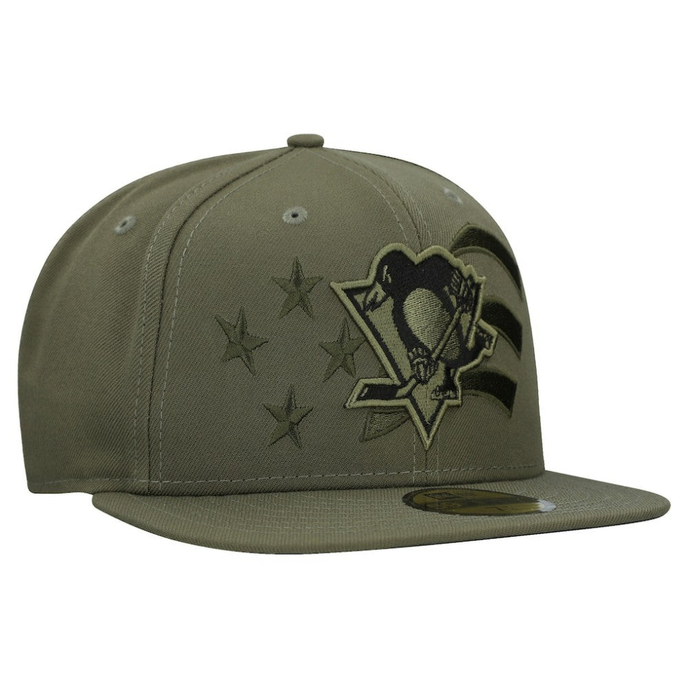 Pittsburgh Penguins New Era Military Appreciation Flag 59FIFTY Fitted Hat Sale