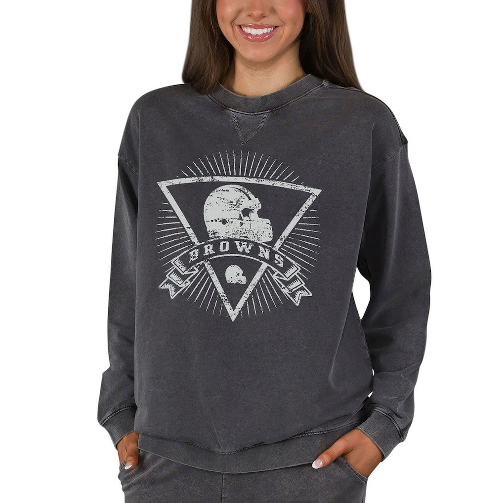 Cleveland Browns  Concepts Sport Women's Boxy Mist French Terry Long Sleeve Top