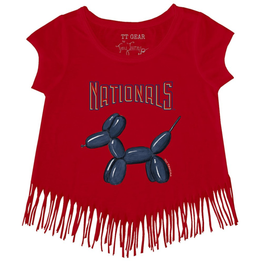 Washington Nationals Tiny Turnip Girls Youth Balloon Dog Fringe T-Shirt | MLB US