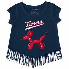 Minnesota Twins Tiny Turnip Girls Youth Balloon Dog Fringe T-Shirt | MLB Discount