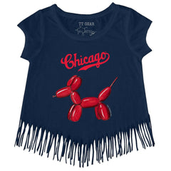 Chicago Cubs Tiny Turnip Girls Youth Balloon Dog Fringe T-Shirt | MLB Shop