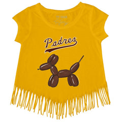 San Diego Padres Tiny Turnip Girls Youth Balloon Dog Fringe T-Shirt | MLB Near me