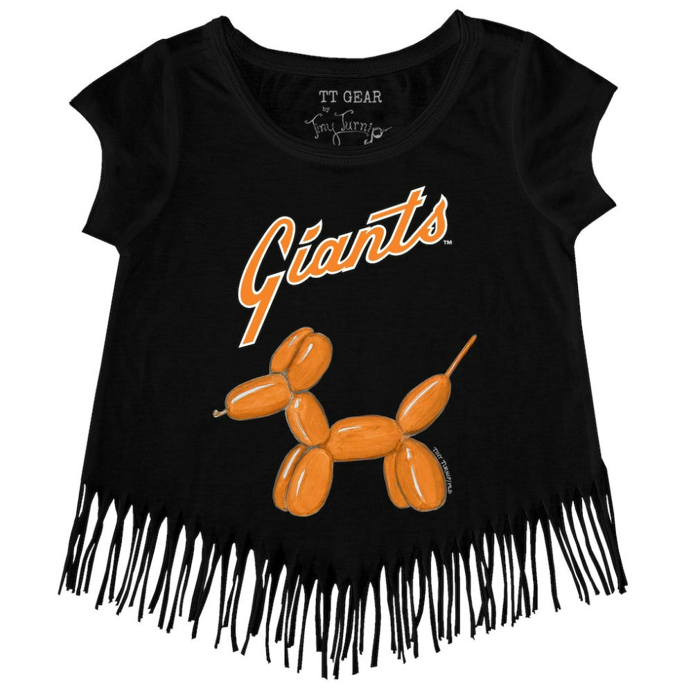 San Francisco Giants Tiny Turnip Girls Youth Balloon Dog Fringe T-Shirt | MLB Shop