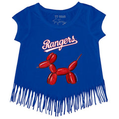 Texas Rangers Tiny Turnip Girls Youth Balloon Dog Fringe T-Shirt | MLB Shop