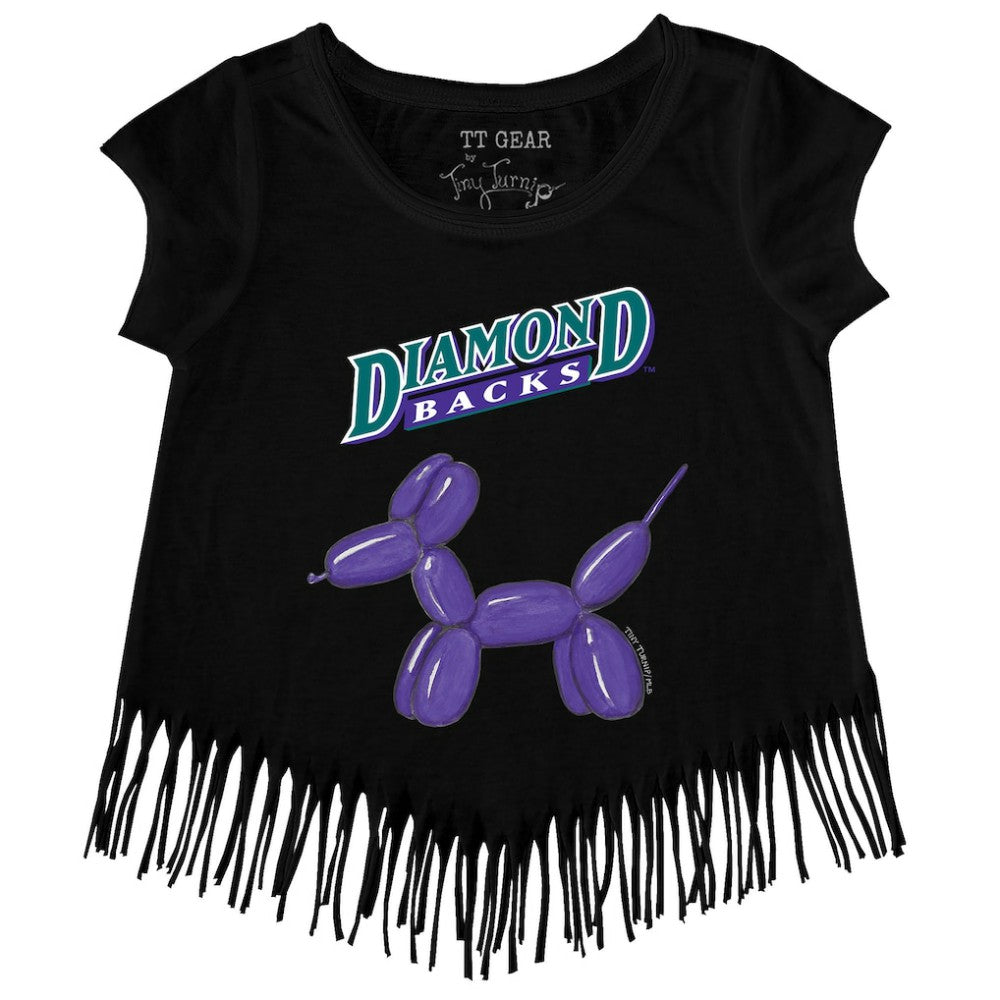 Arizona Diamondbacks Tiny Turnip Girls Youth Balloon Dog Fringe T-Shirt | MLB Outlet