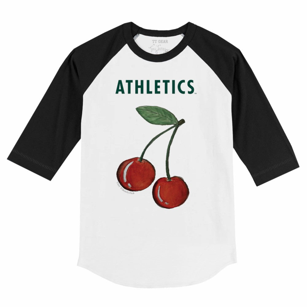 Athletics Tiny Turnip Youth Cherries 3/4-Sleeve Raglan Baseball T-Shirt | MLB Near me