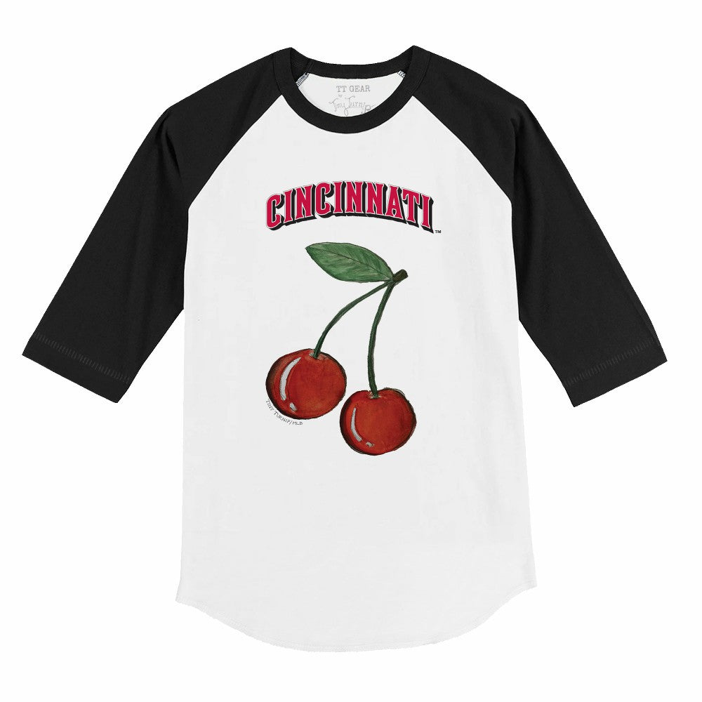 Cincinnati Reds Tiny Turnip Youth Cherries 3/4-Sleeve Raglan Baseball T-Shirt | MLB Sale