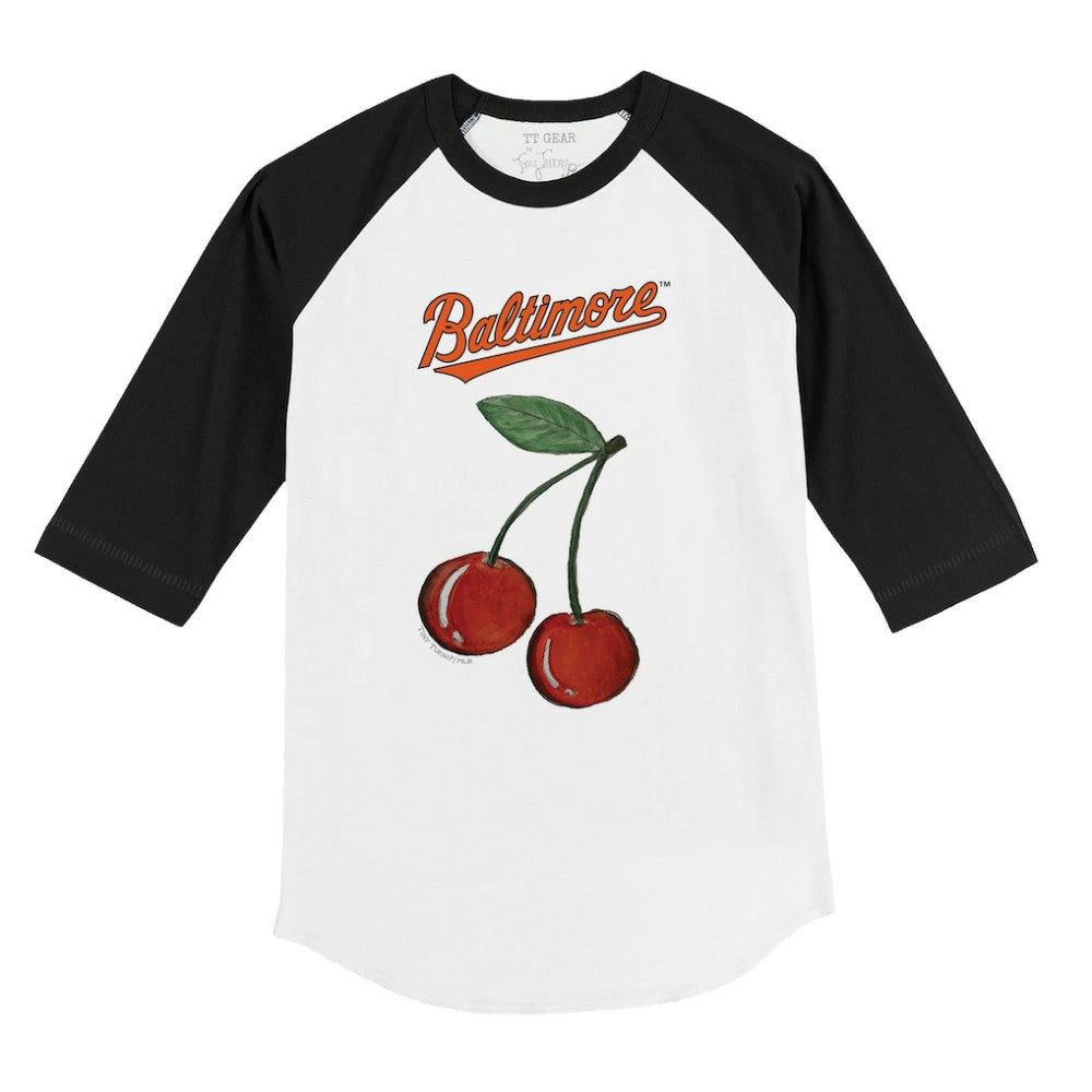 Baltimore Orioles Tiny Turnip Youth Cherries 3/4-Sleeve Raglan Baseball T-Shirt | MLB Sale