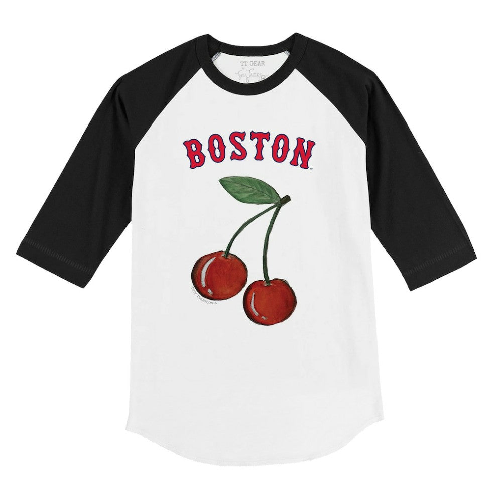 Boston Red Sox Tiny Turnip Youth Cherries 3/4-Sleeve Raglan Baseball T-Shirt | MLB For sale