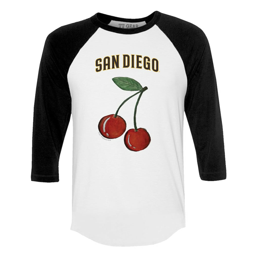 San Diego Padres Tiny Turnip Women's Cherries 3/4-Sleeve Raglan Baseball T-Shirt | MLB Near me