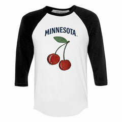 Minnesota Twins Tiny Turnip Women's Cherries 3/4-Sleeve Raglan Baseball T-Shirt | MLB Sale