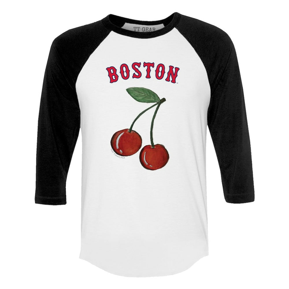 Boston Red Sox Tiny Turnip Women's Cherries 3/4-Sleeve Raglan Baseball T-Shirt | MLB New