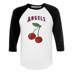 Los Angeles Angels Tiny Turnip Women's Cherries 3/4-Sleeve Raglan Baseball T-Shirt | MLB US