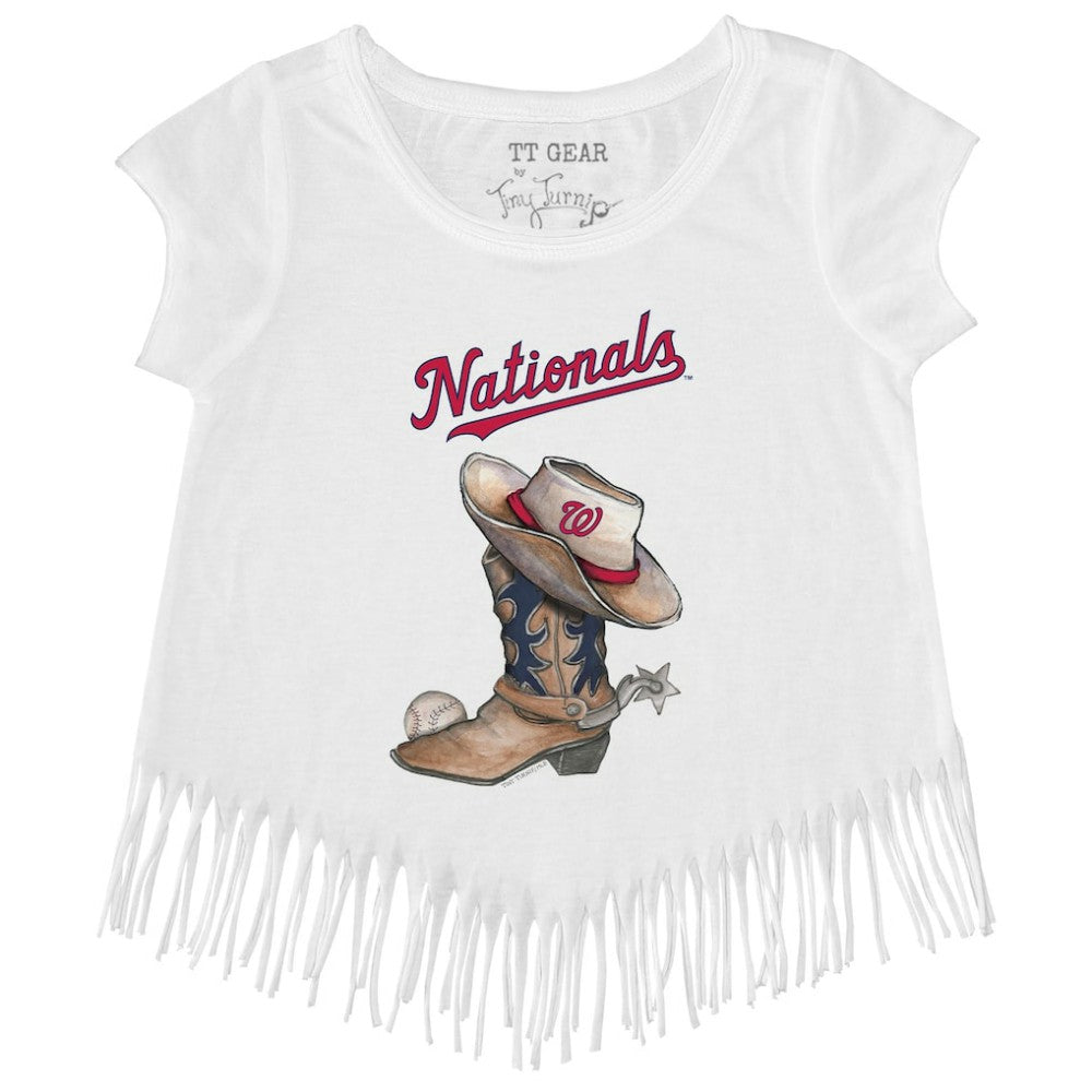 Washington Nationals Tiny Turnip Girls Youth Cowboy Boot Fringe T-Shirt | MLB Online