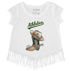 Athletics Tiny Turnip Girls Youth Cowboy Boot Fringe T-Shirt | MLB US