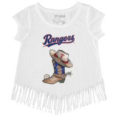 Texas Rangers Tiny Turnip Girls Youth Cowboy Boot Fringe T-Shirt | MLB Shop