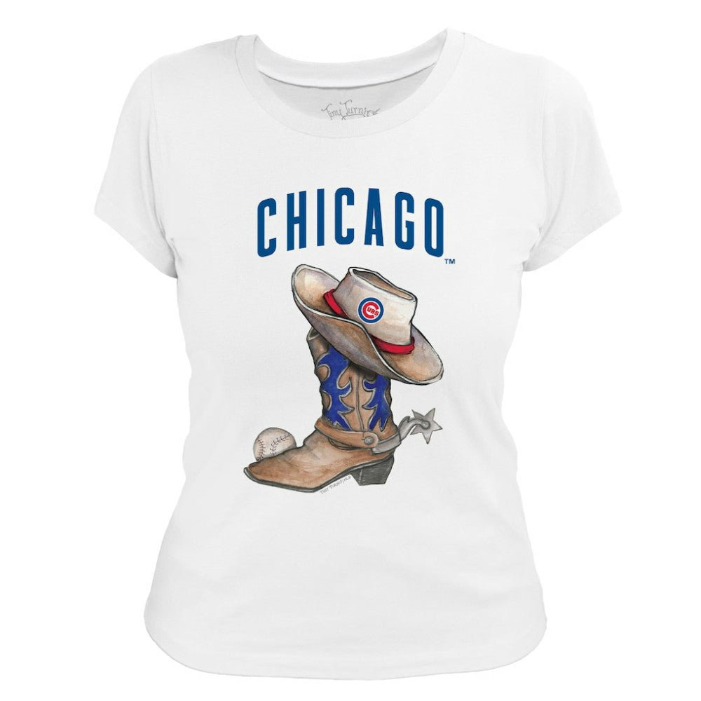Chicago Cubs Tiny Turnip Women's Cowboy Boot T-Shirt | MLB For sale