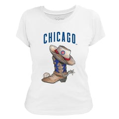 Chicago Cubs Tiny Turnip Women's Cowboy Boot T-Shirt | MLB For sale
