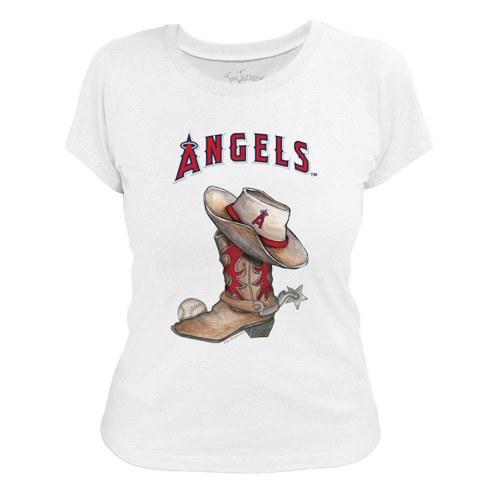 Los Angeles Angels Tiny Turnip Women's Cowboy Boot T-Shirt | MLB For sale