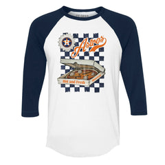 Houston Astros Tiny Turnip Women's Pizza 3/4-Sleeve Raglan Baseball T-Shirt | MLB Discount