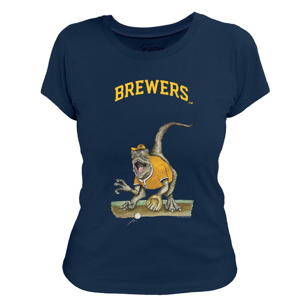 Milwaukee Brewers Tiny Turnip Women's Velociraptor T-Shirt | MLB Discount