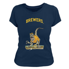 Milwaukee Brewers Tiny Turnip Women's Velociraptor T-Shirt | MLB Discount