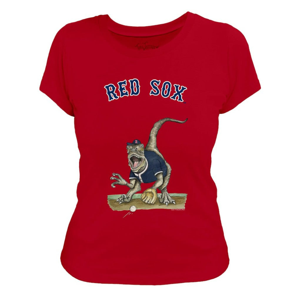 Boston Red Sox Tiny Turnip Women's Velociraptor T-Shirt | MLB New