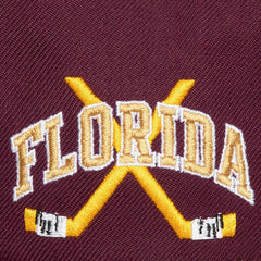 Florida Panthers Mitchell & Ness x Just Don Wave Script Pro Strapback Hat Sale