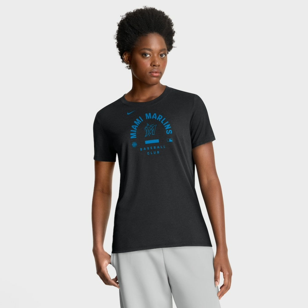 Miami Marlins Nike Women's Authentic Collection Early Work Tri-Blend Dri-FIT T-Shirt | MLB Discount