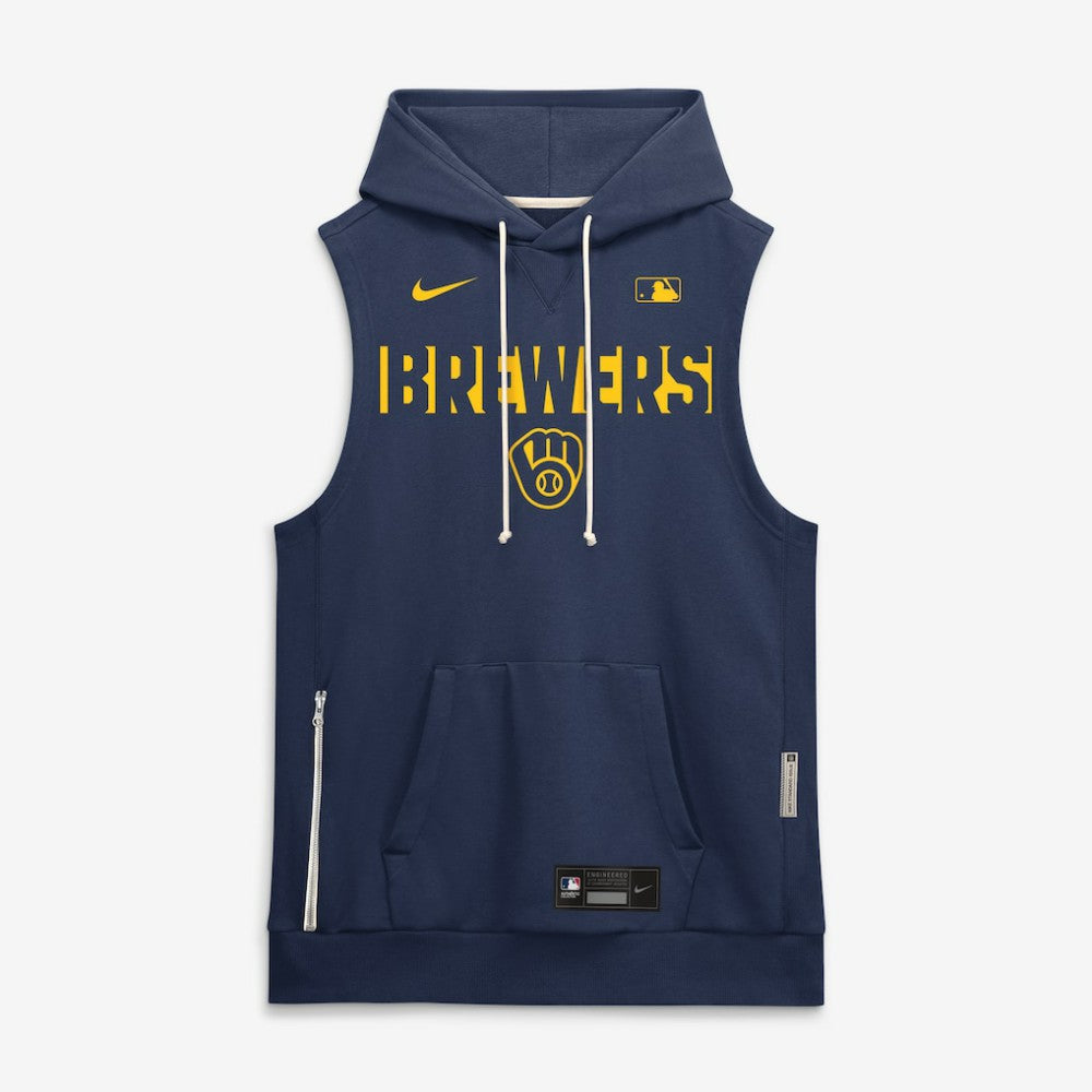 Milwaukee Brewers Nike Authentic Collection Standard Issue Dri-FIT Sleeveless Hoodie | MLB Near me