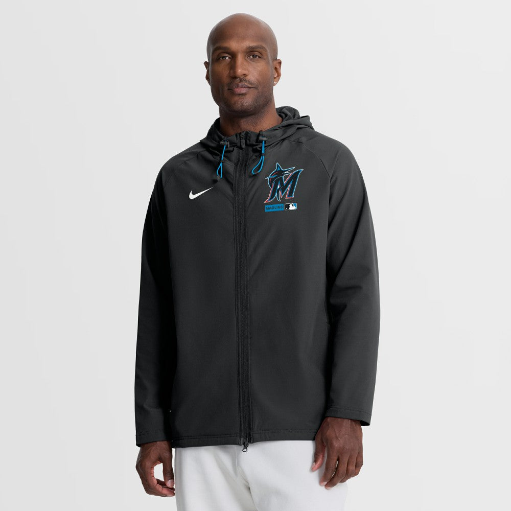 Miami Marlins Nike Authentic Collection Raglan Therma-FIT Full-Zip Hooded Jacket | MLB For sale