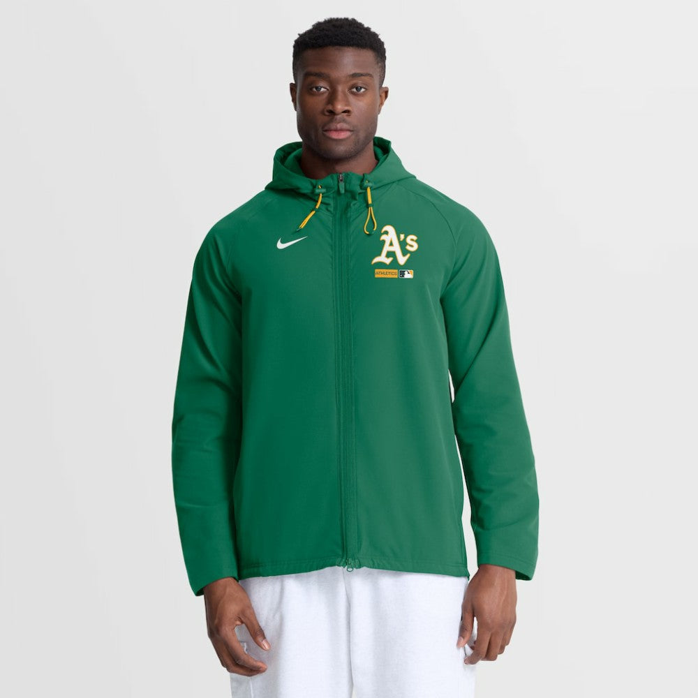 Athletics Nike Authentic Collection Raglan Therma-FIT Full-Zip Hooded Jacket | MLB New