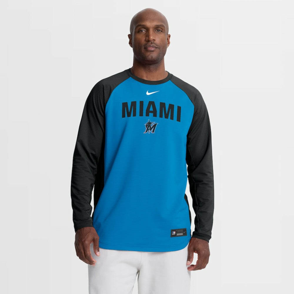 Miami Marlins Nike Authentic Collection Raglan Dri-FIT Sweatshirt | MLB New