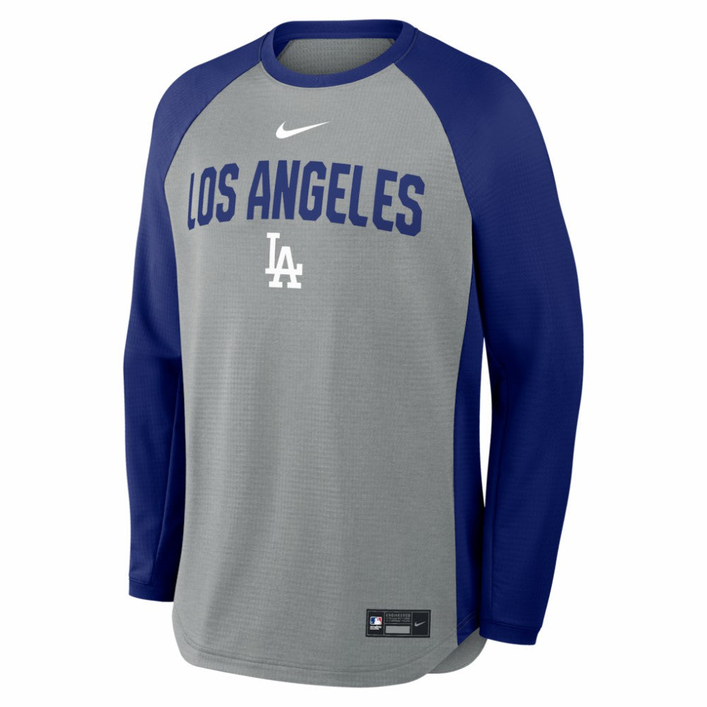 Los Angeles Dodgers Nike Authentic Collection Raglan Dri-FIT Sweatshirt | MLB Discount