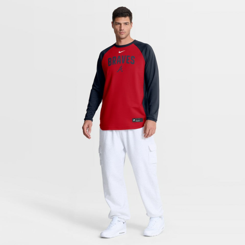 Atlanta Braves Nike Authentic Collection Raglan Dri-FIT Sweatshirt | MLB Sale